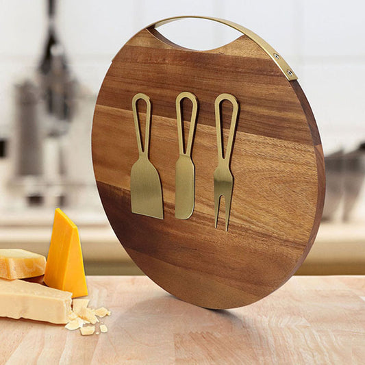 4-pieces Cheese Knife And Cheese Board Set